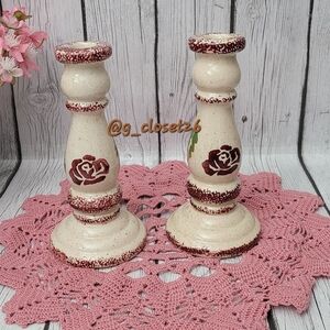 Floral Sponge Ceramic Candle Holder
